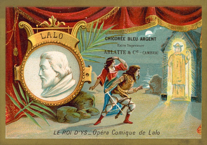 Edouard Lalo, francuski kompozytor i scena z jego opery Le Roi d