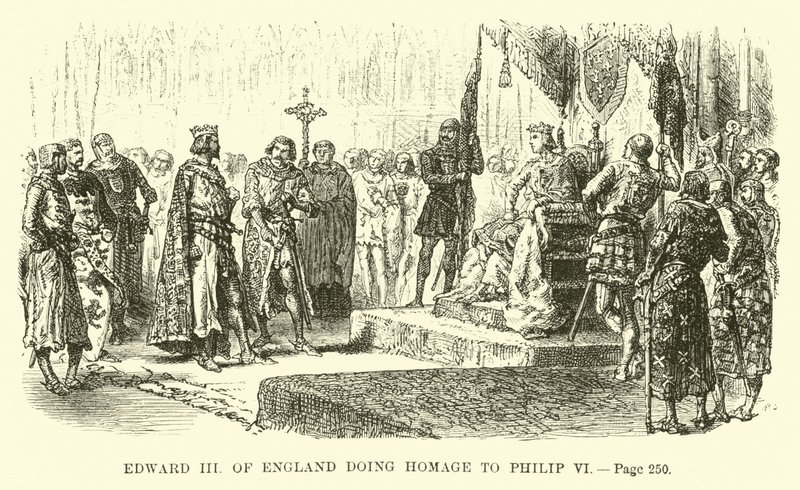Edward III z Anglii składa hołd Filipowi VI autorstwa French School