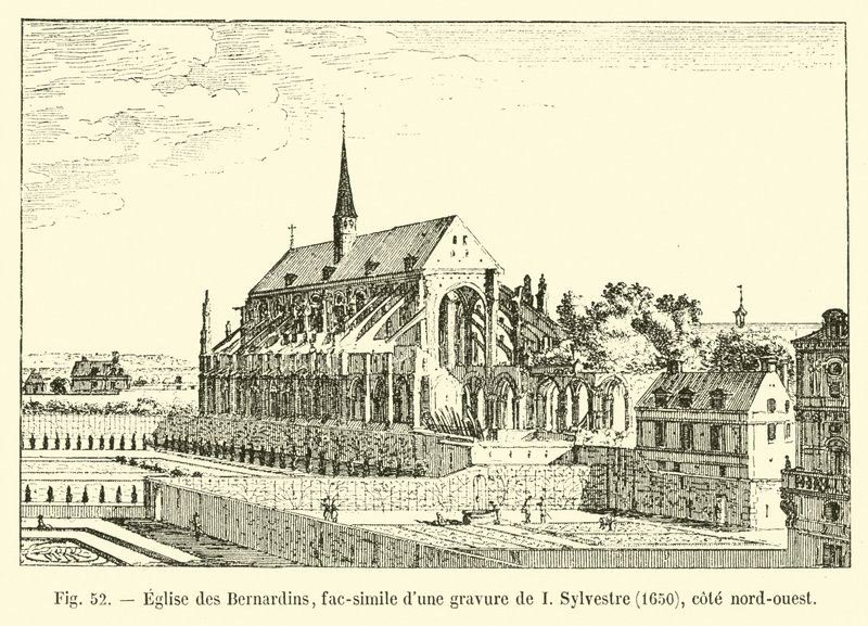 Kościół Bernardynów, faksymile ryciny I Sylvestre, 1650, północno-zachodnie wybrzeże autorstwa French School