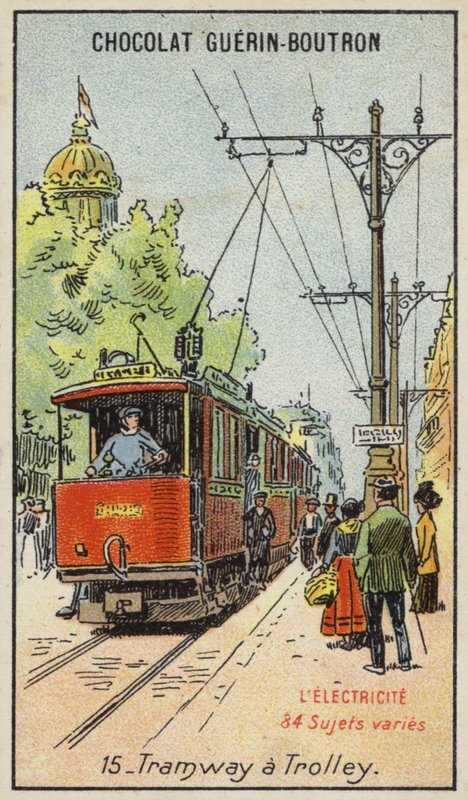 Tramwaj elektryczny (chromolitho) autorstwa French School