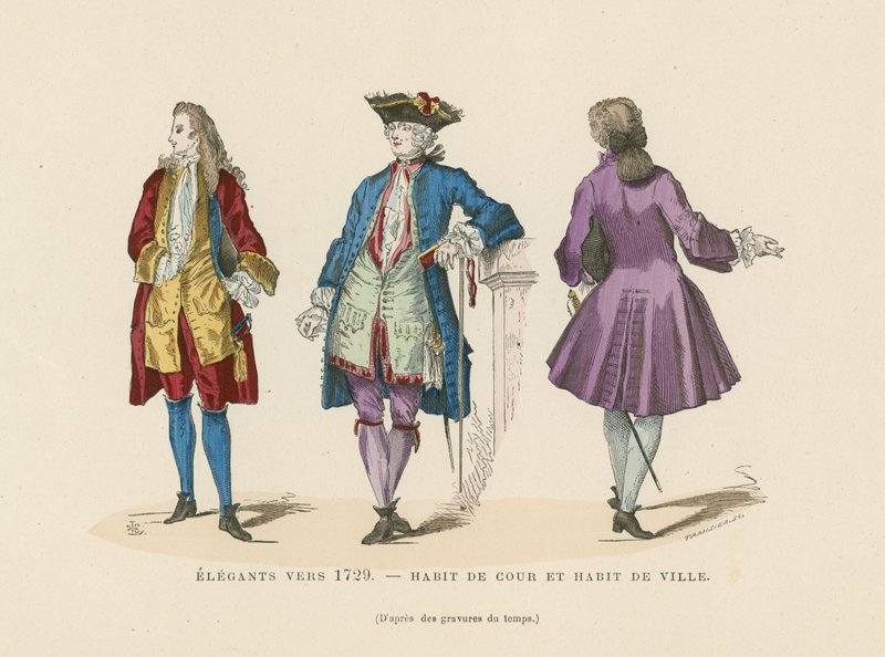 Elegancka francuska moda męska, c1729 autorstwa French School