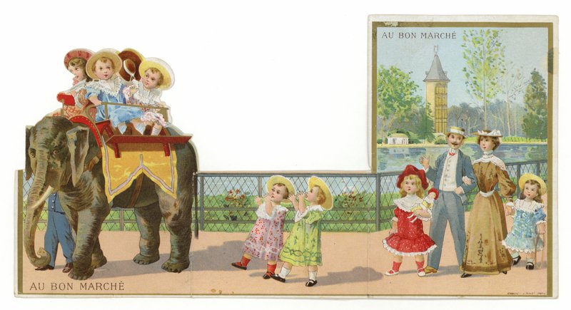 Przejażdżki na słoniach w parku autorstwa French School