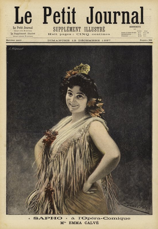 Emma Calve w Safonie w Opera-Comique w Paryżu autorstwa French School