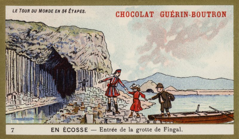 Wejście do Jaskini Fingala; Szkocja (chromolitho) autorstwa French School