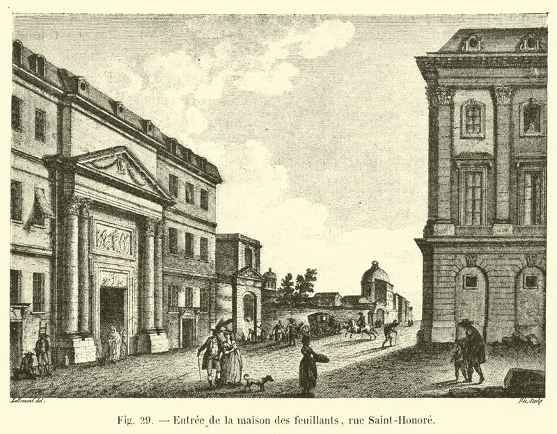 Wejście do domu feuillantów, rue Saint-Honore autorstwa French School
