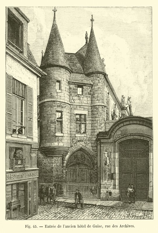 Wejście do dawnego Hôtel de Guise, rue des Archives autorstwa French School