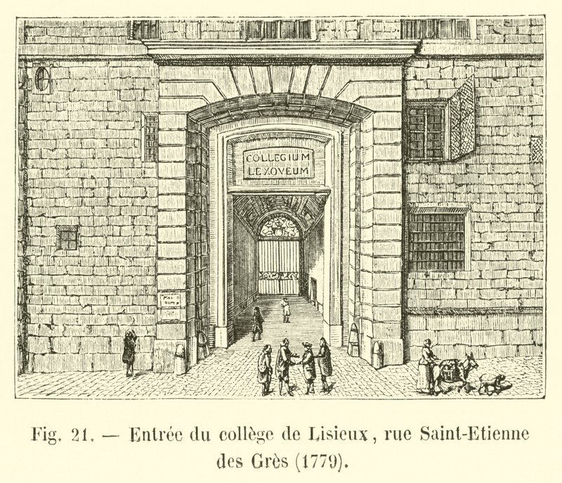 Wejście do kolegium Lisieux, rue Saint-Etienne des Gres, 1779 autorstwa French School