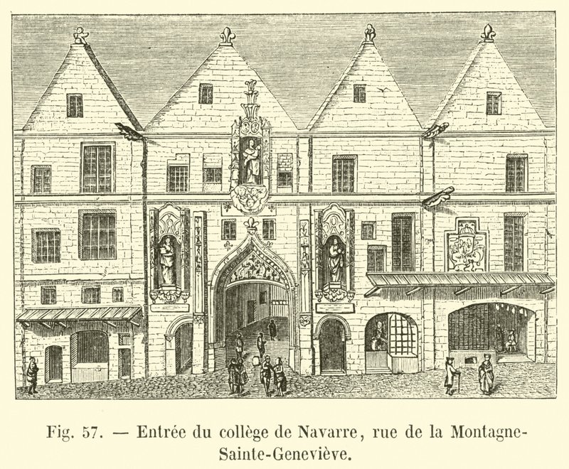 Wejście do kolegium Navarre, rue de la Montagne-Sainte-Genevieve autorstwa French School