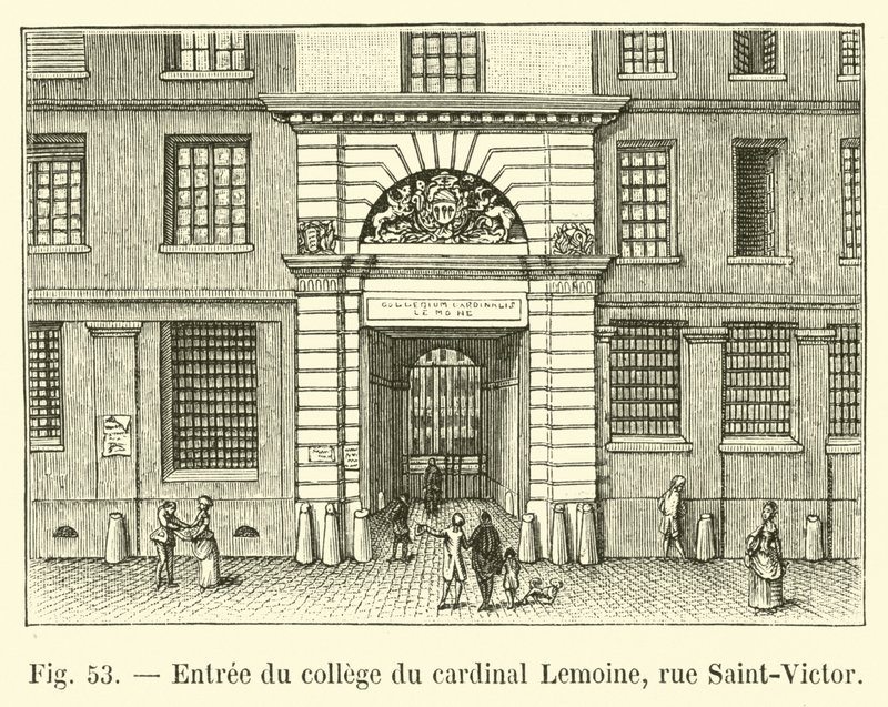 Wejście do Kolegium Kardynała Lemoine, rue Saint-Victor autorstwa French School