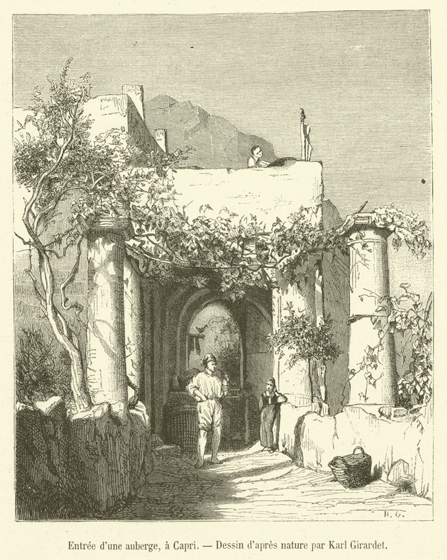 Wejście do gospody, na Capri (rycina) autorstwa French School