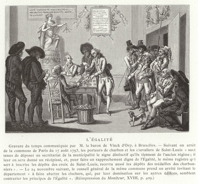 Równość, rewolucja francuska, 1793 autorstwa French School