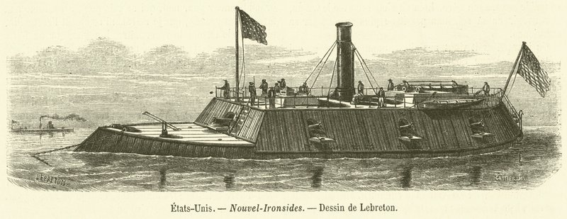 Stany Zjednoczone, New Ironsides (grawerowanie) autorstwa French School