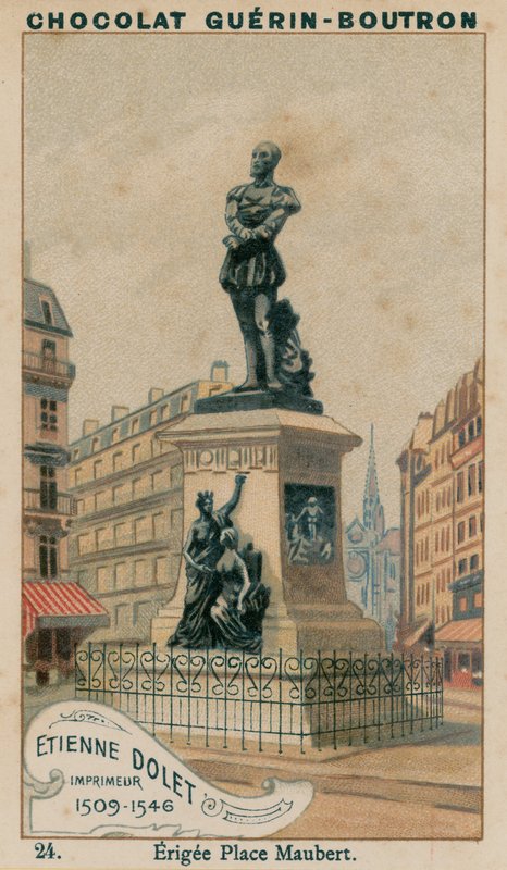 Etienne Dolet, Drukarz, 1509-1546, Wzniesiony Place Maubert autorstwa French School