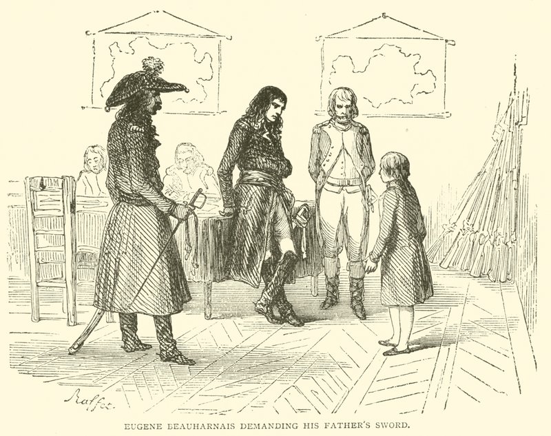 Eugene Beauharnais domagający się miecza ojca (rycina) autorstwa French School