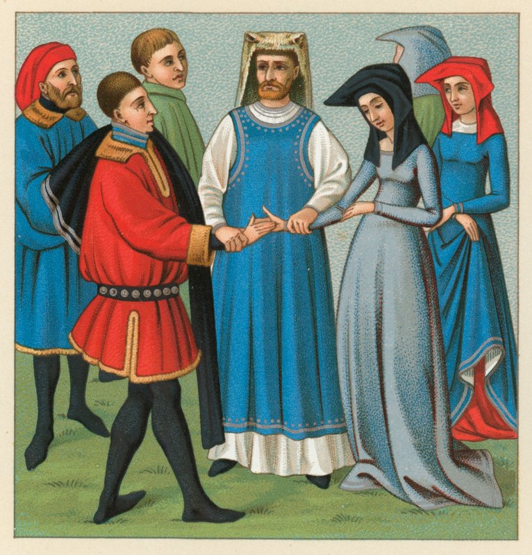 Kostium średniowiecza Europy autorstwa French School