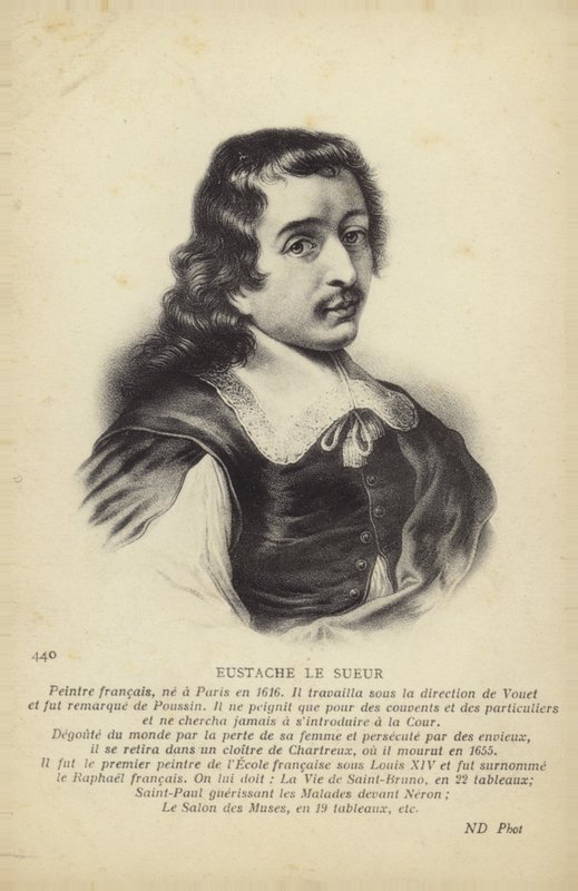 Eustache Le Sueur, francuski malarz (litografia) autorstwa French School