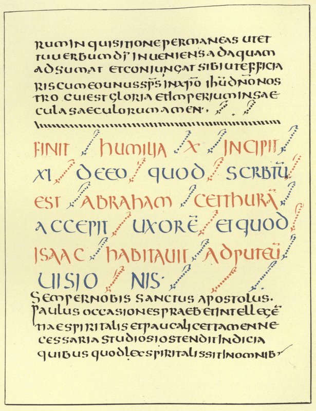 Przykład pisania Uncial autorstwa French School