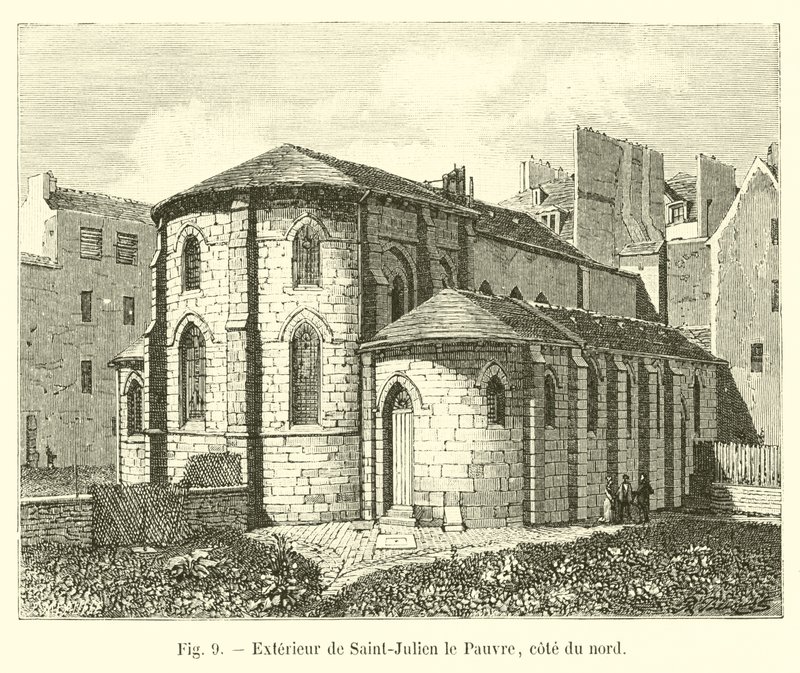 Na zewnątrz Saint-Julien le Pauvre, północne wybrzeże autorstwa French School