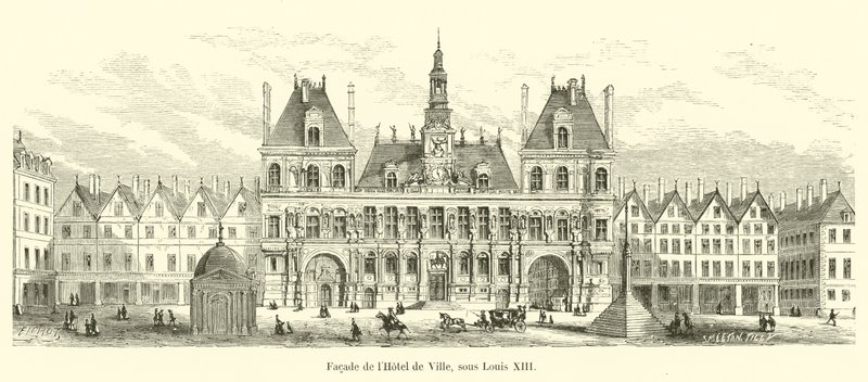 Fasada Hôtel de Ville pod Ludwikiem XIII autorstwa French School