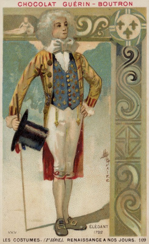 Modnie ubrany mężczyzna, 1792 autorstwa French School