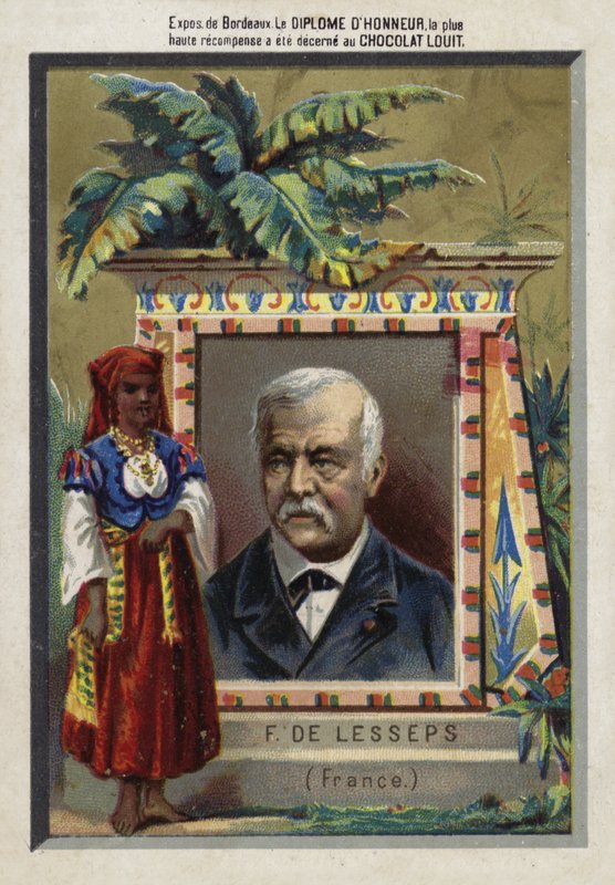 Ferdinand de Lesseps, francuski przedsiębiorca i budowniczy kanałów autorstwa French School