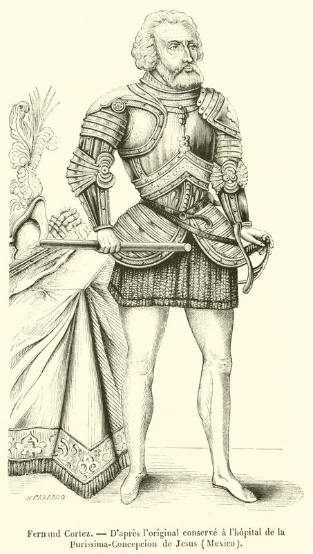 Fernand Cortez (Grawerowanie) autorstwa French School