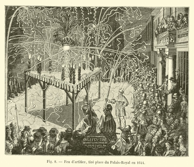Fajerwerki, odbywa się w Palais-Royal w 1644 autorstwa French School
