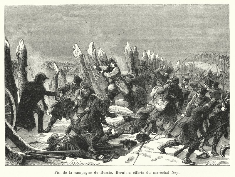 Koniec kampanii rosyjskiej, Ostatnie starania marszałka Neya (rycina) autorstwa French School
