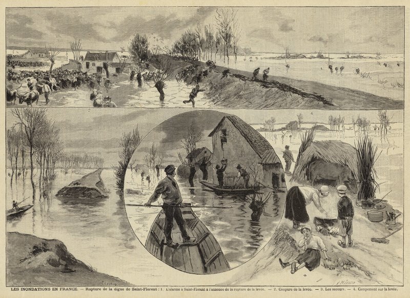 Powodzie we Francji, 1897 autorstwa French School