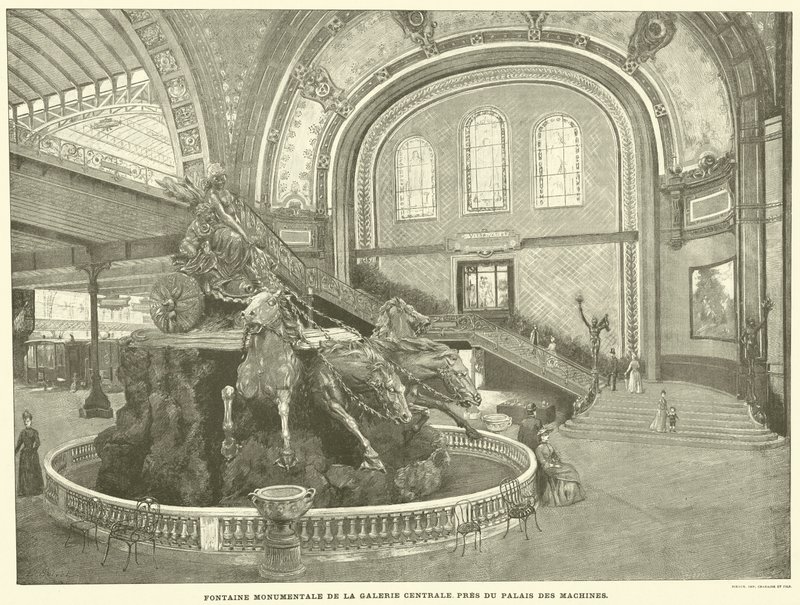 Monumentalna Fontanna Galerii Centralnej przy Pałacu Maszyn (rycina) autorstwa French School
