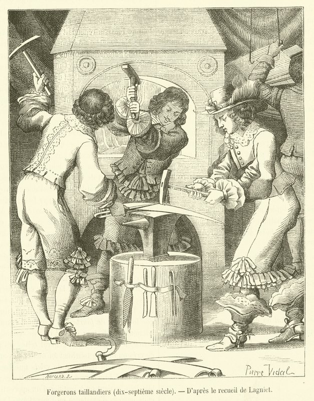 Ślusarze narzędziowi, XVII w. (rytownictwo) autorstwa French School