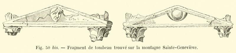 Fragment grobowca znaleziony na górze Sainte-Genevieve autorstwa French School