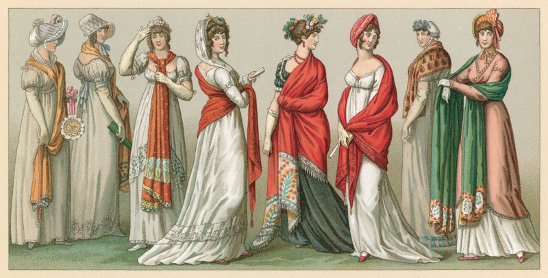 Kostium Francja XVIII-XIX wiek autorstwa French School
