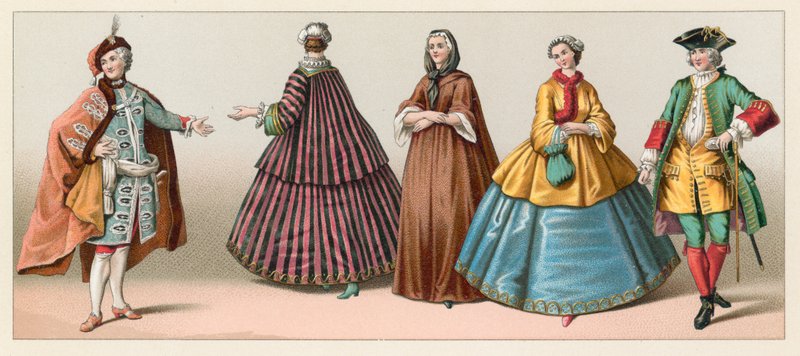 Francja XVIII wiek kostium autorstwa French School