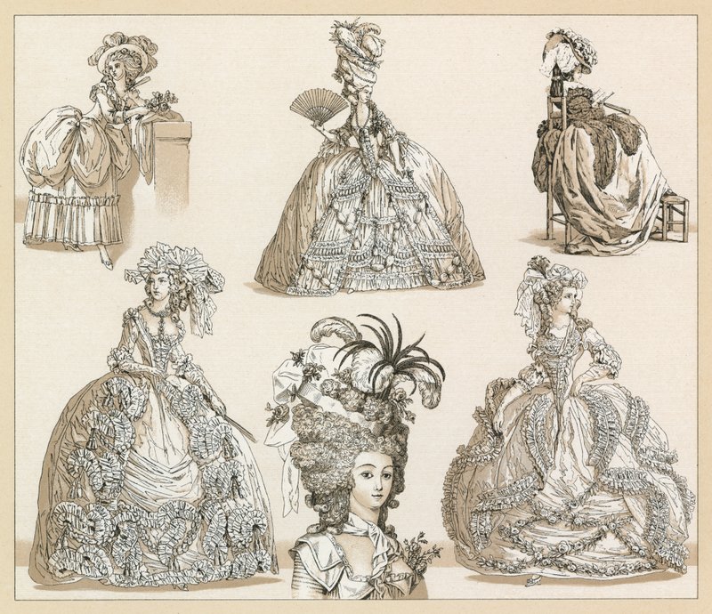 Francja XVIII wiek kostium autorstwa French School