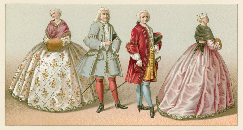 Francja XVIII wiek kostium autorstwa French School