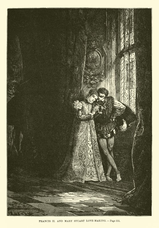 Kochanie się Franciszka II i Marii Stuart autorstwa French School