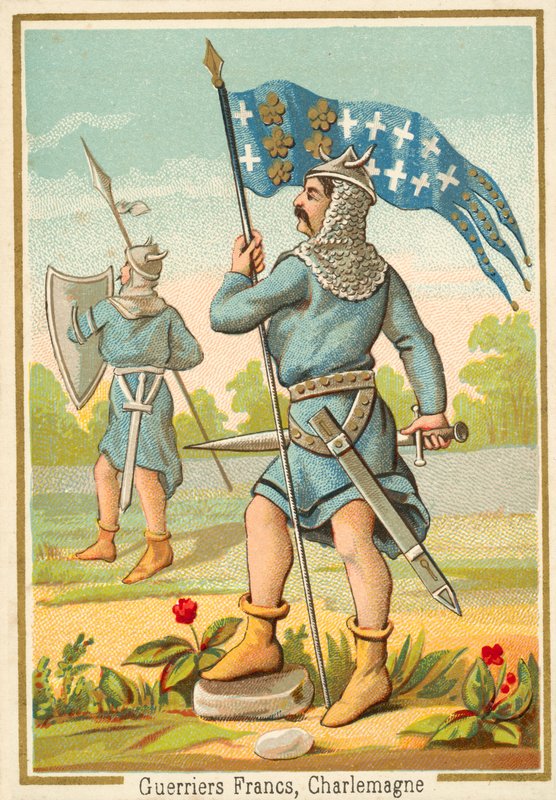 Franków wojownicy z czasów Karola Wielkiego (chromolitho) autorstwa French School