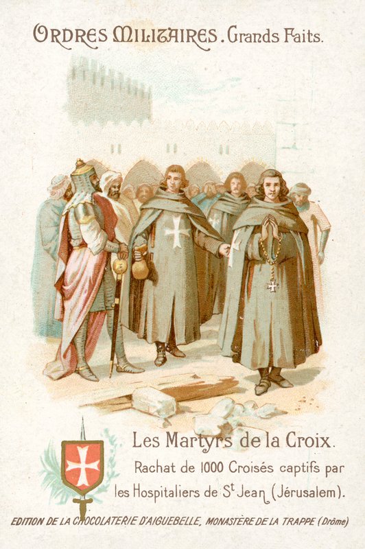 Uwolnienie 1000 schwytanych krzyżowców przez joannitów w Jerozolimie (chromolitho) autorstwa French School