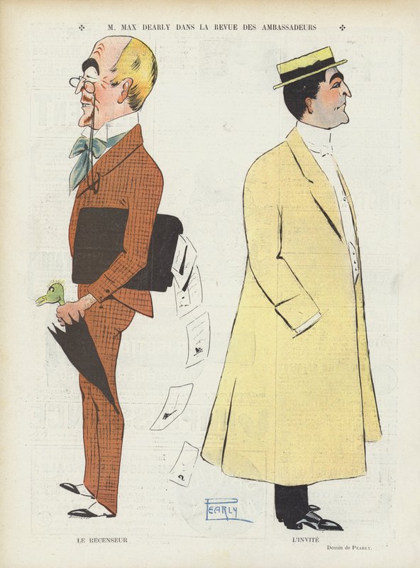 Francuski aktor Max Dearly. Ilustracja do Le Rire (kolor lito) autorstwa French School