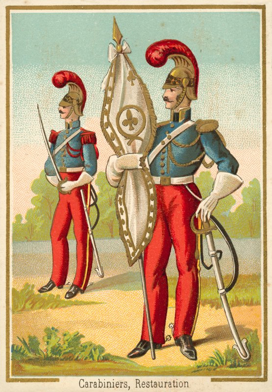 Francuskie karabinki Restauracji (chromolitho) autorstwa French School