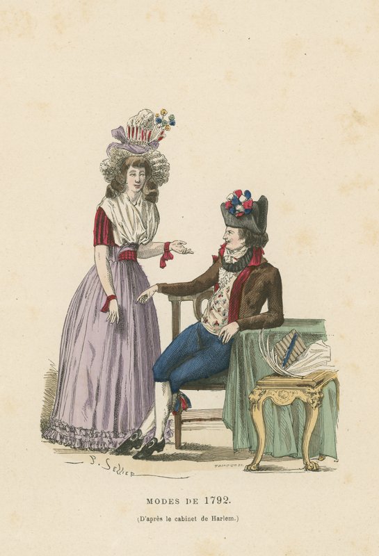 Francuska moda z 1792 r autorstwa French School