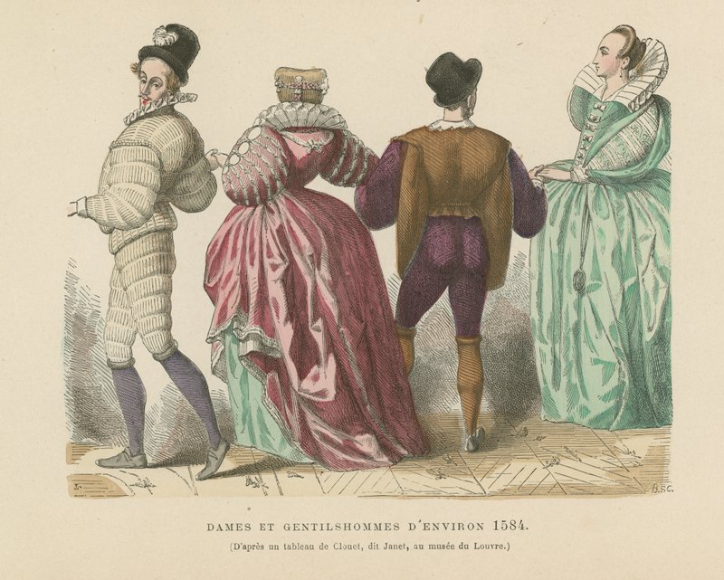 Francuskie panie i panowie z c1584 autorstwa French School