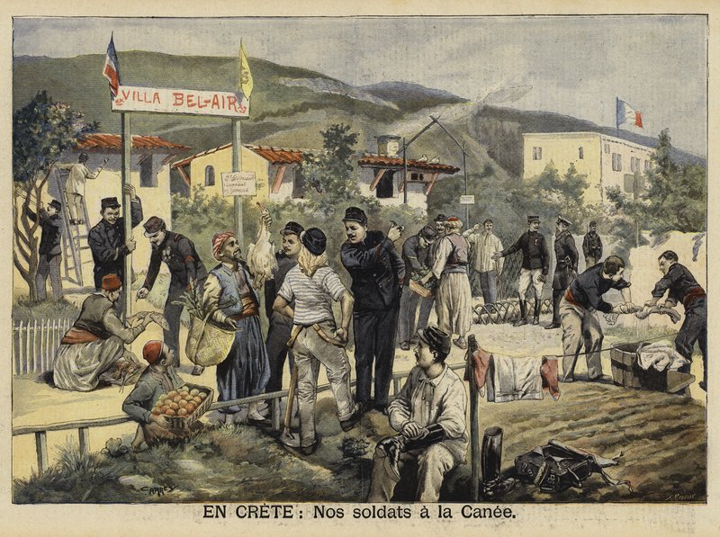 Wojska francuskie w Chanii, Kreta, 1897 autorstwa French School
