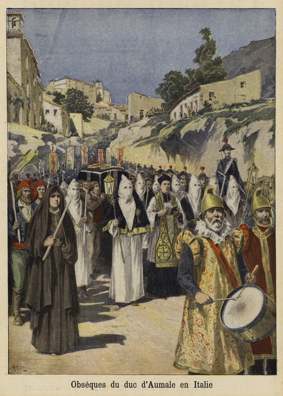 Pogrzeb księcia Aumale, Włochy, 1897 autorstwa French School