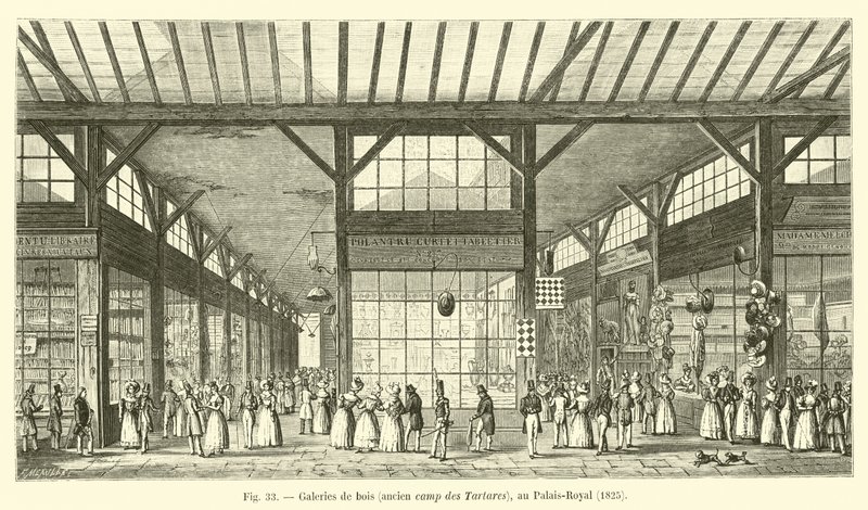Drewniane galerie, dawny obóz Tatarów, Palais-Royal, 1825 autorstwa French School