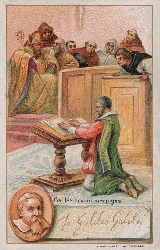 Galileo Galilei przed sędziami autorstwa French School