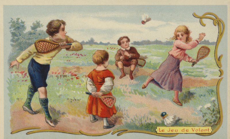 Gra w badmintona (chromolitho) autorstwa French School