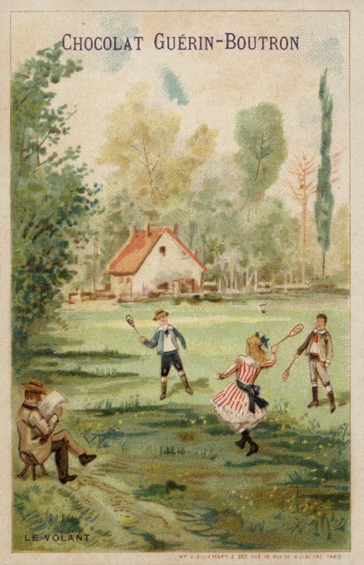 Gra w badmintona (chromolitho) autorstwa French School