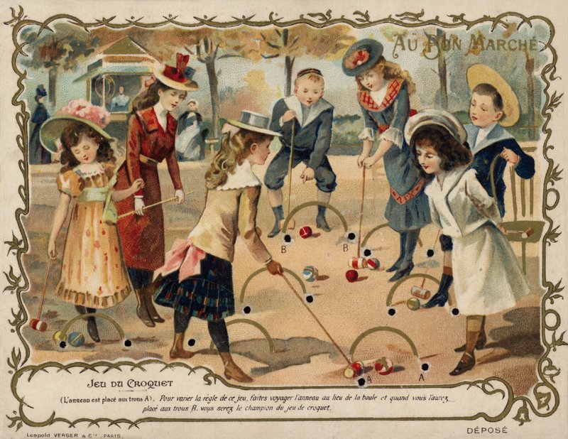 Gra w krokieta (chromolitho) autorstwa French School